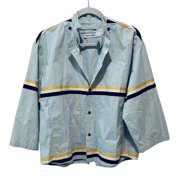 Henrik Vibskov Striped Colorblock Shirt 3/4 Sleeve Avant Garde XS - Picture 2 of 8